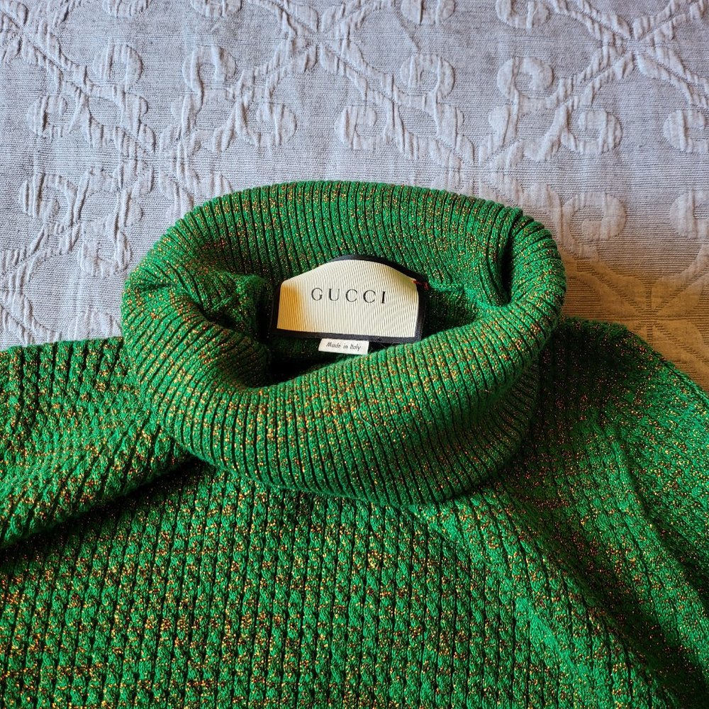 Gucci green and gold turtleneck